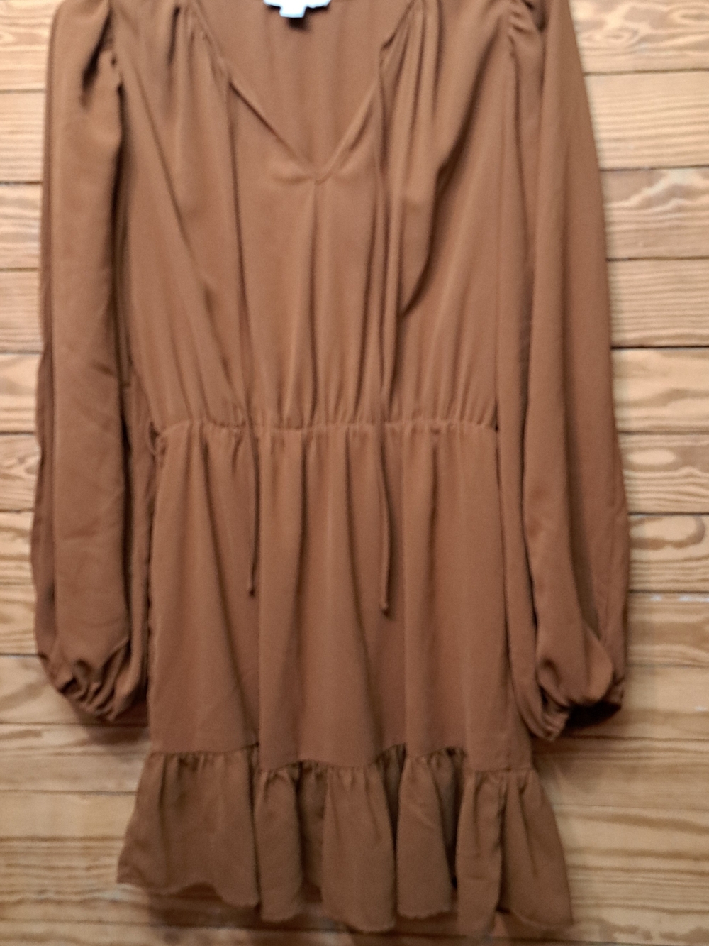 HYFVE Rust Brown V-Neck Dress